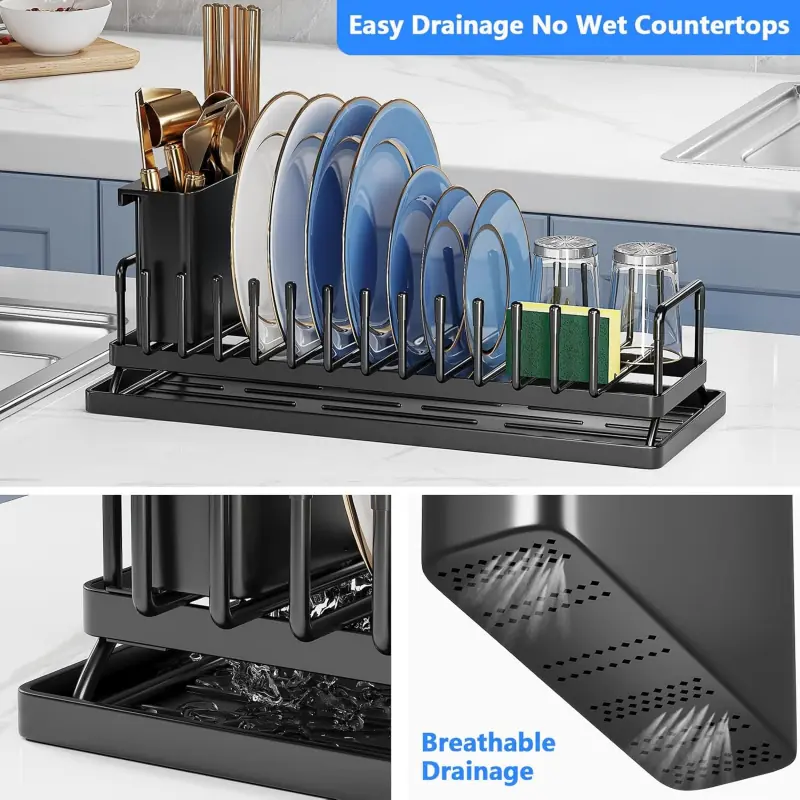 Stainless Steel Dish Drying Rack with Pots - AUSPACE