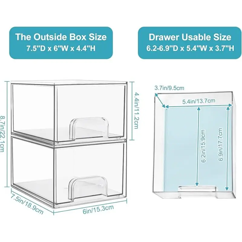 Clear Stackable Storage Drawers Wholesale - AUSPACE